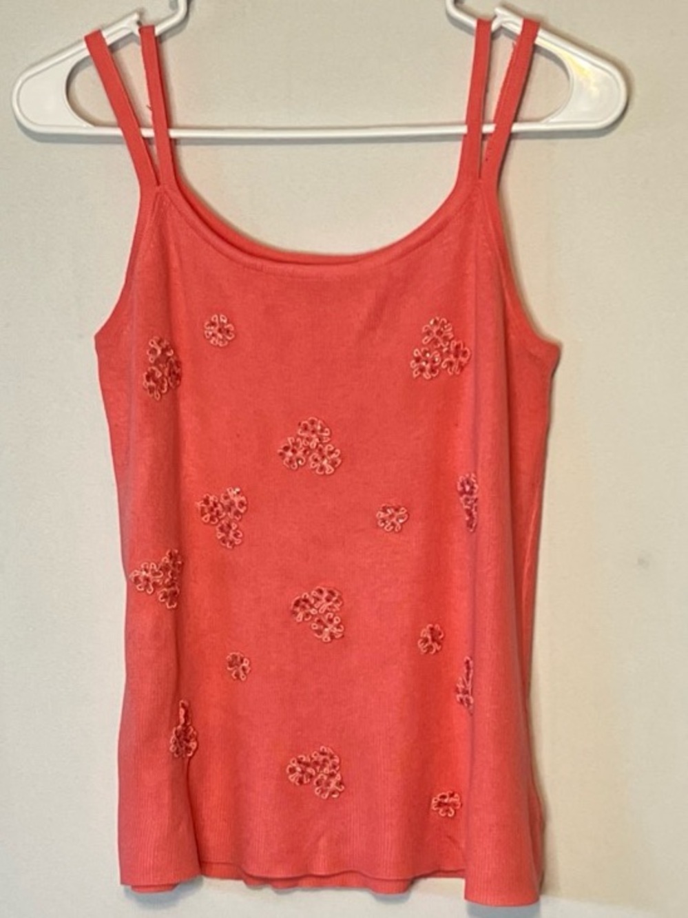 Vintage Collezioni Di Carlo Floral Beaded Spagetti Strap Tank Top XL.